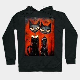 Whimsical Valentines Day Cats Hoodie